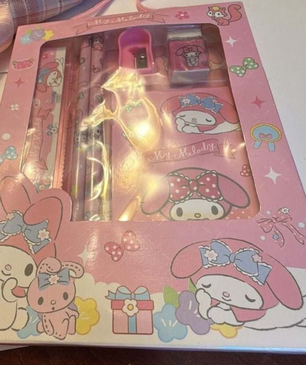My Melody Pink Stationery Gift Box Set with School Supplies